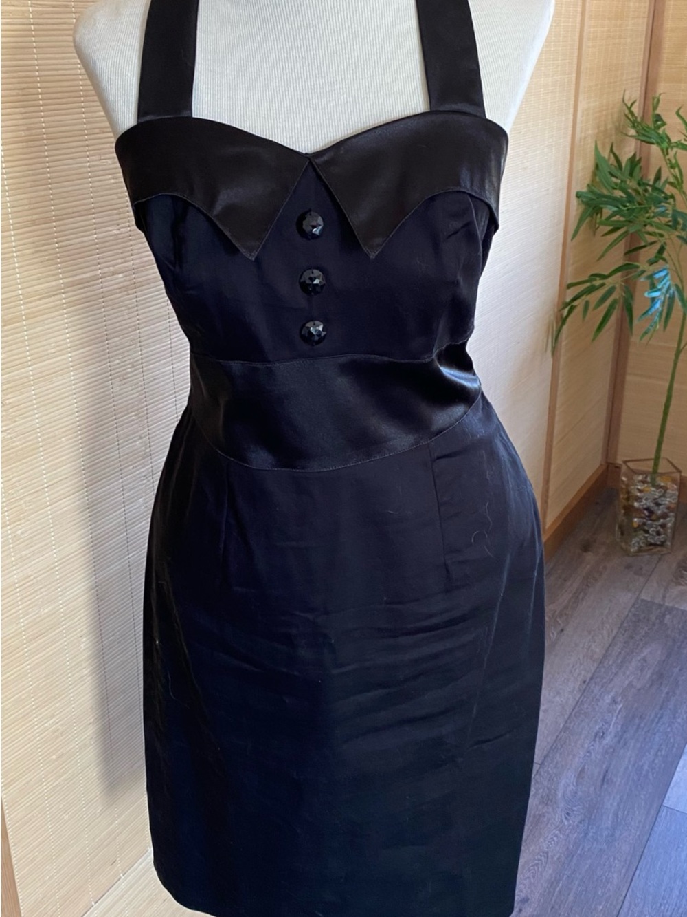 Grace Karin Strapless Black Satin Trim Cocktail Dress